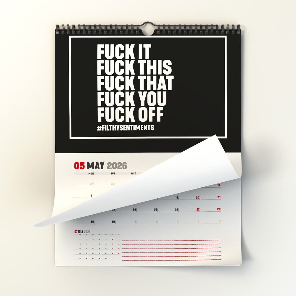 2026 Black Filthy Sentiments Wall Calendar #6 image